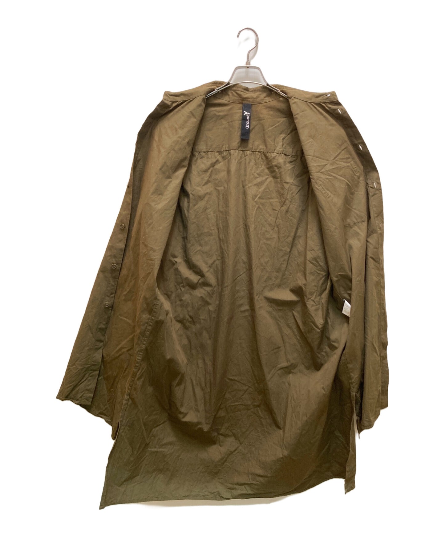 [Pre-owned] GROUND Y Cotton Broad Double Collar Big Shirt / Overshirt / Long / Coat / Dress GT-B13-004
