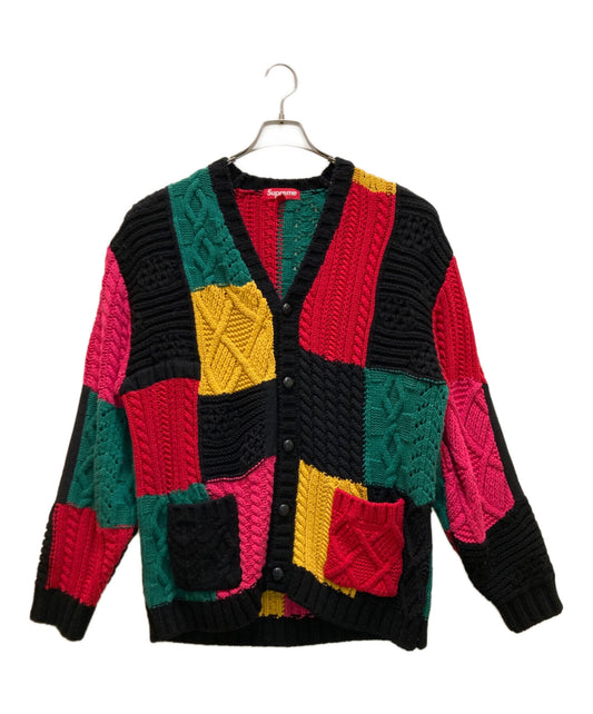 [Pre-owned] SUPREME Patchwork Cable Knit Cardigan Patchwork Cable Knit Cardigan Knit Cardigan