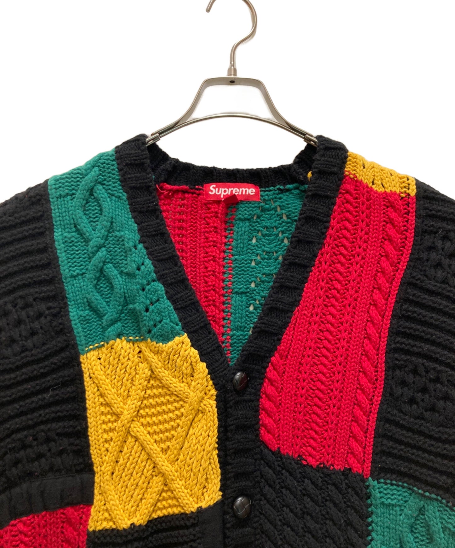 [Pre-owned] SUPREME Patchwork Cable Knit Cardigan Patchwork Cable Knit Cardigan Knit Cardigan