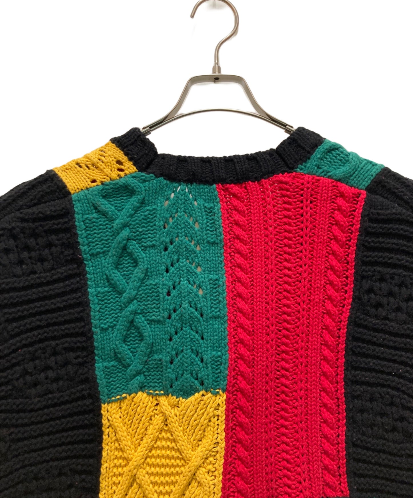 [Pre-owned] SUPREME Patchwork Cable Knit Cardigan Patchwork Cable Knit Cardigan Knit Cardigan