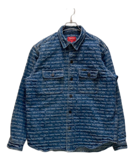 [Pre-owned] SUPREME Multi-Type Jacquard Denim Shirt "Blue" / All-Over Print Jacket