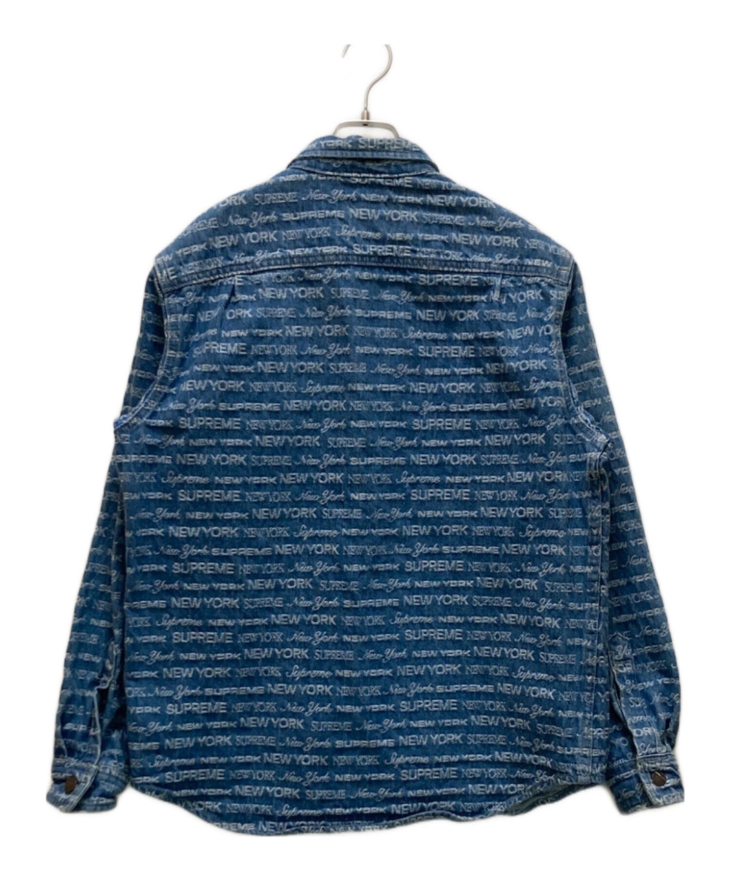 [Pre-owned] SUPREME Multi-Type Jacquard Denim Shirt "Blue" / All-Over Print Jacket