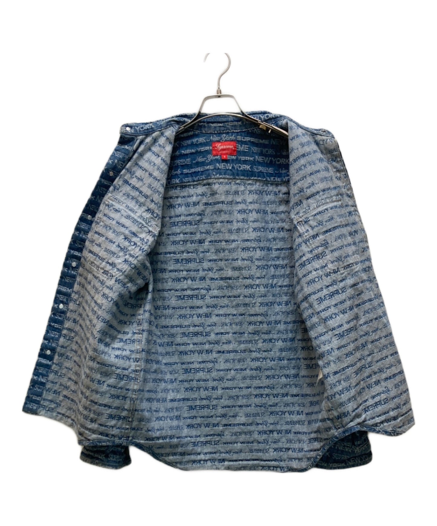[Pre-owned] SUPREME Multi-Type Jacquard Denim Shirt "Blue" / All-Over Print Jacket