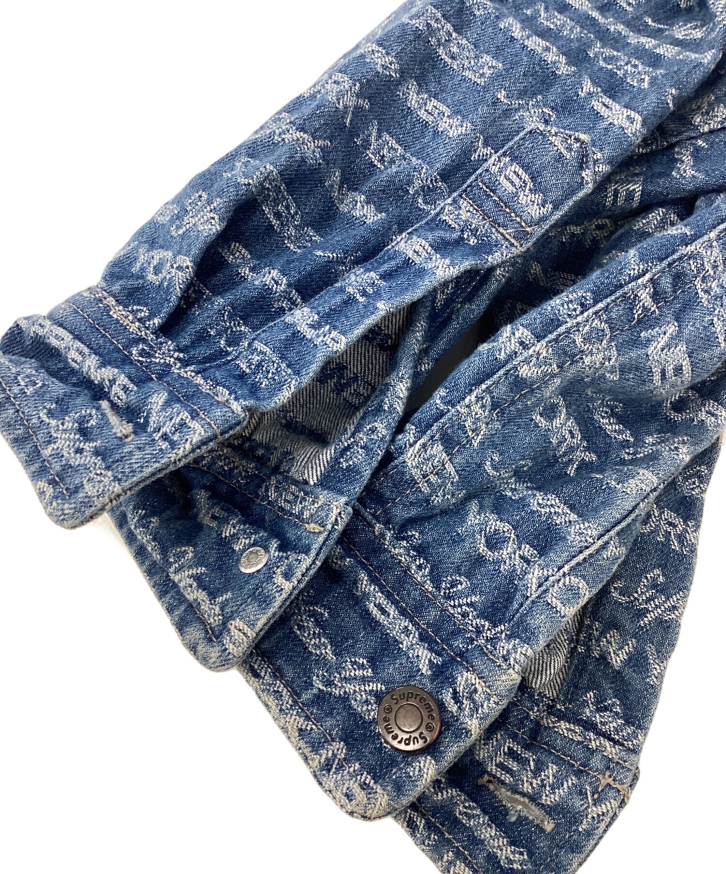 [Pre-owned] SUPREME Multi-Type Jacquard Denim Shirt "Blue" / All-Over Print Jacket