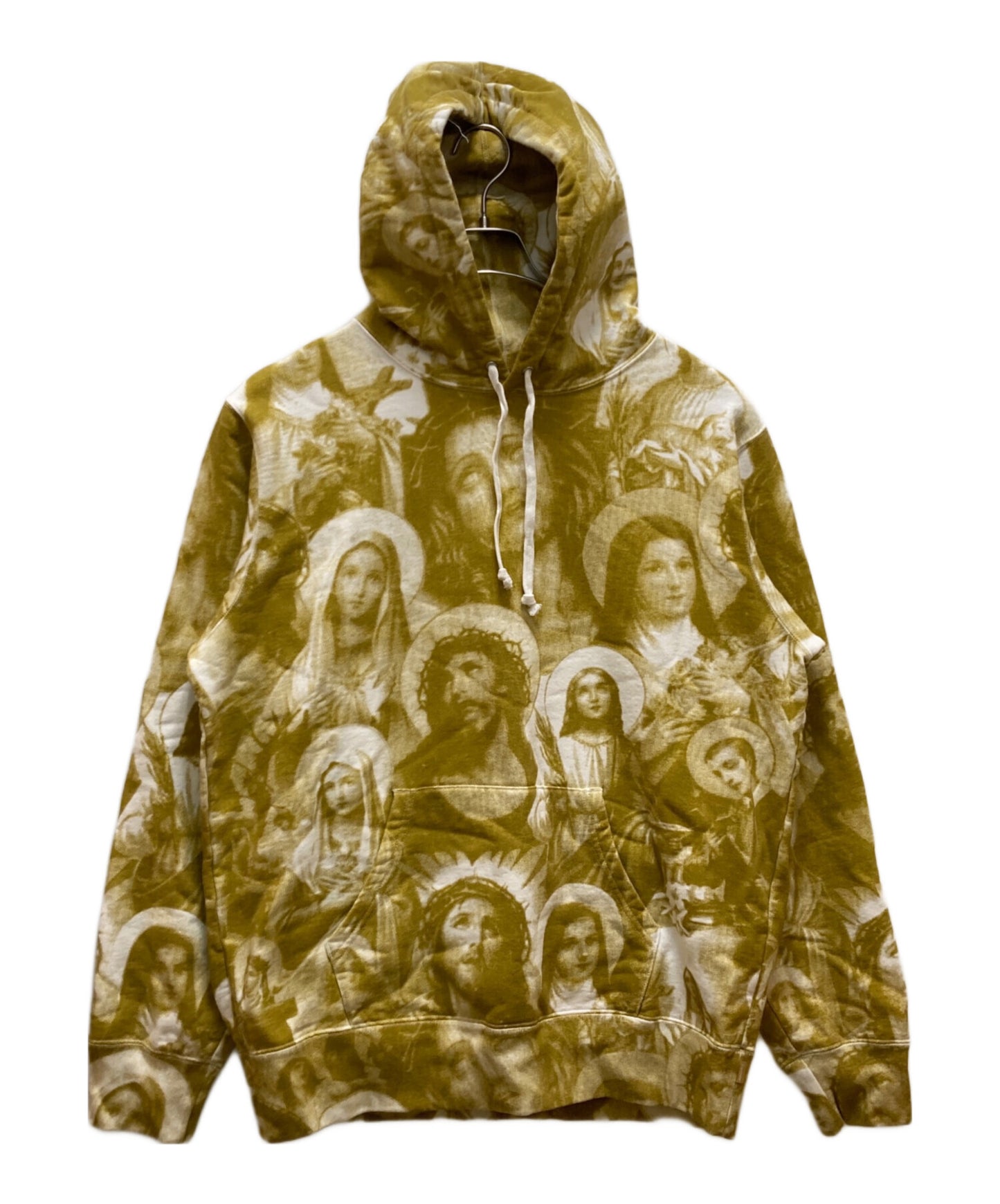 [Pre-owned] SUPREME Jesus and Mary Hooded Sweatshirt "Yellow" Long-Sleeve Top