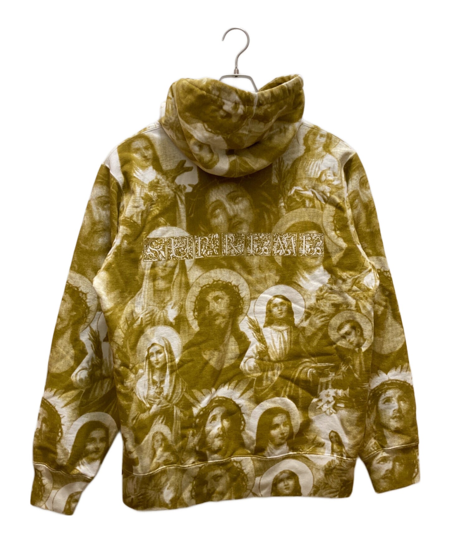 [Pre-owned] SUPREME Jesus and Mary Hooded Sweatshirt "Yellow" Long-Sleeve Top
