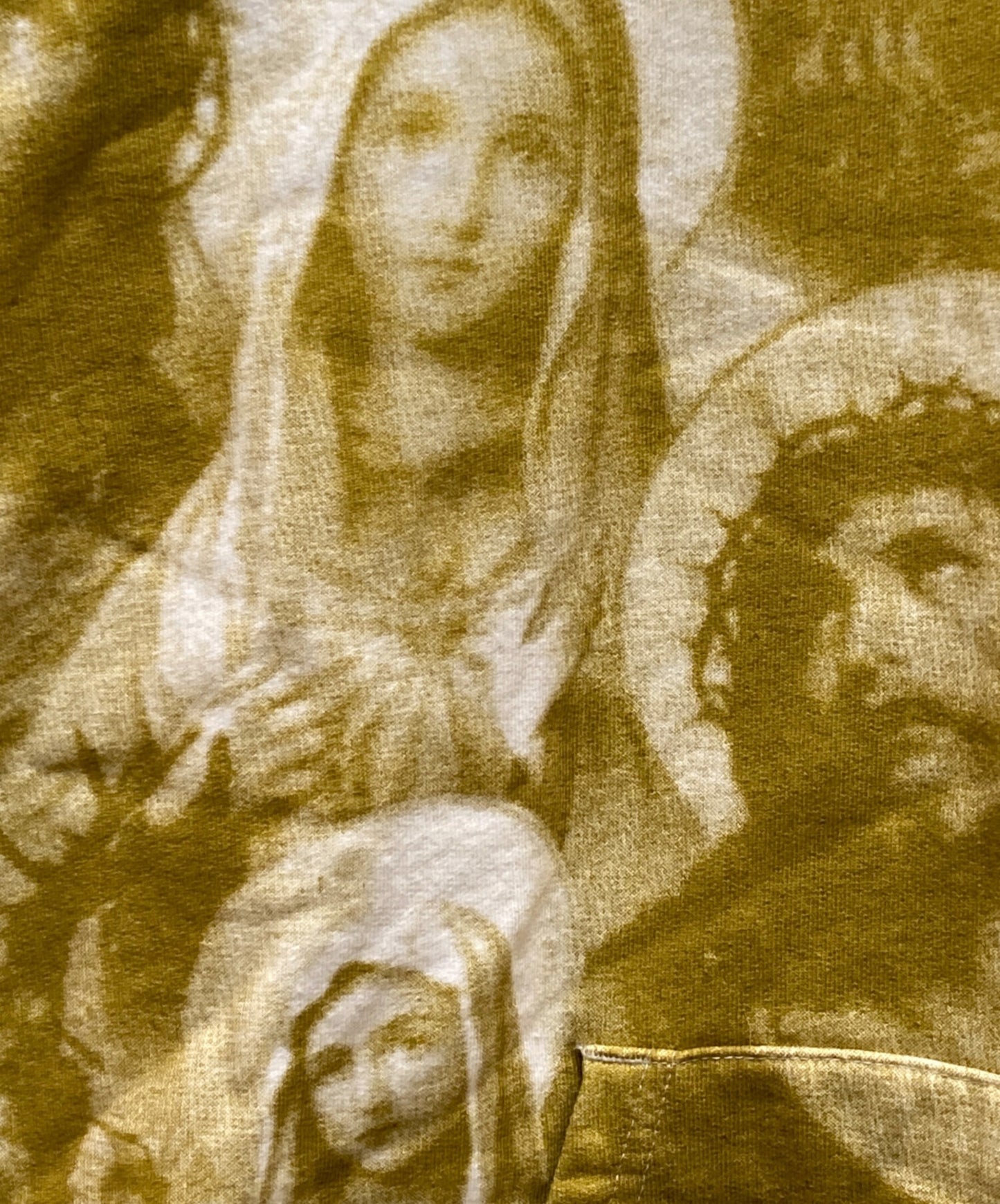 [Pre-owned] SUPREME Jesus and Mary Hooded Sweatshirt "Yellow" Long-Sleeve Top