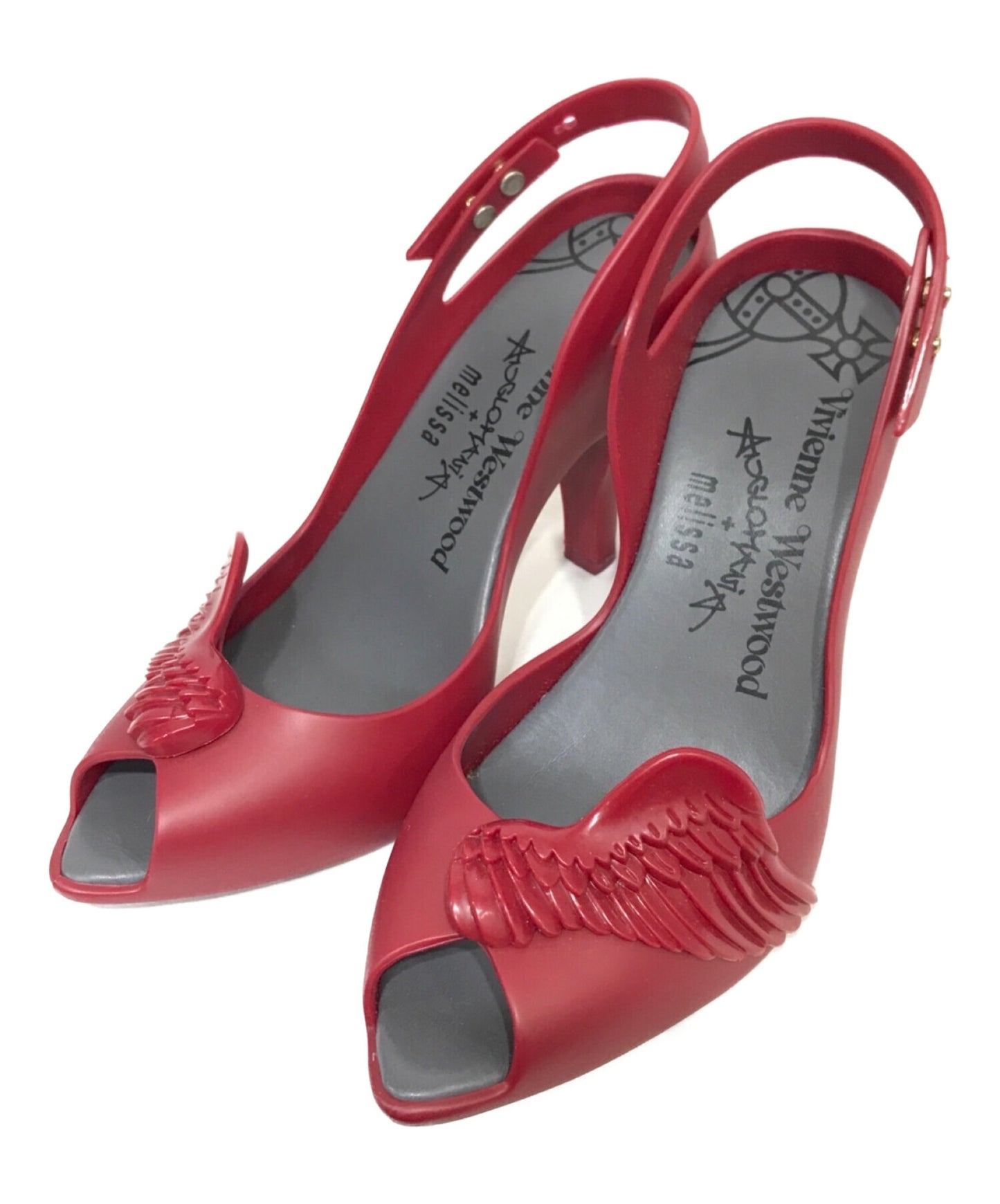 [Pre-owned] Vivienne Westwood Wing Motif Open Toe Pumps