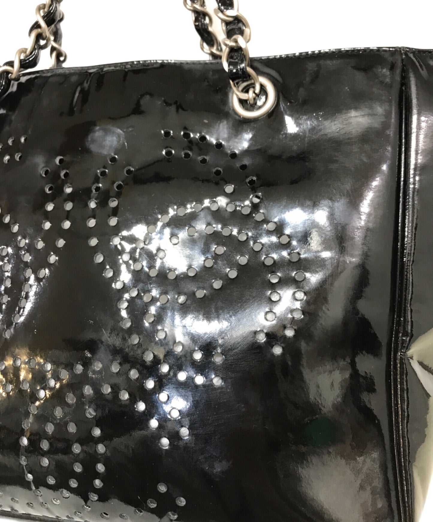 [Pre-owned] CHANEL Triple Coco Perforated Tote Handbag