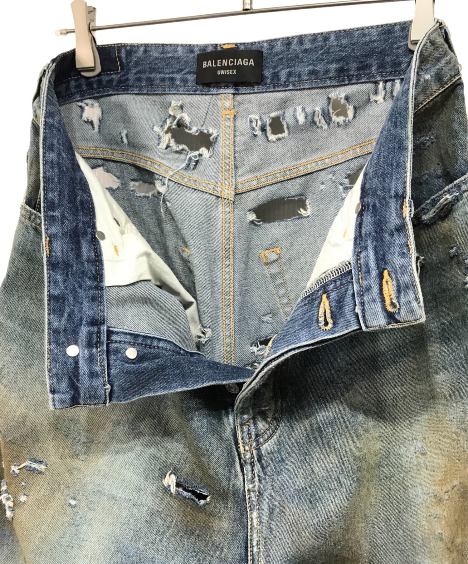Pre-owned] BALENCIAGA 23SS SUPER DESTROYED BAGGY denim pants