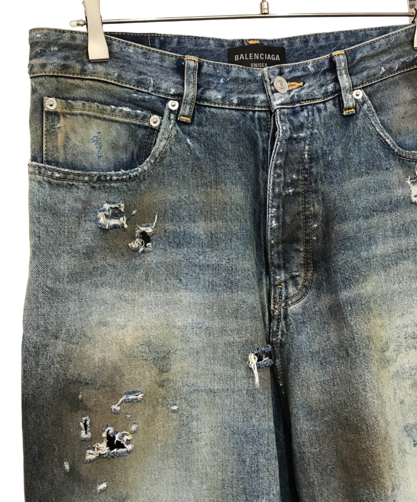 [Pre-owned] BALENCIAGA 23SS SUPER DESTROYED BAGGY denim pants 745248 tnw014012