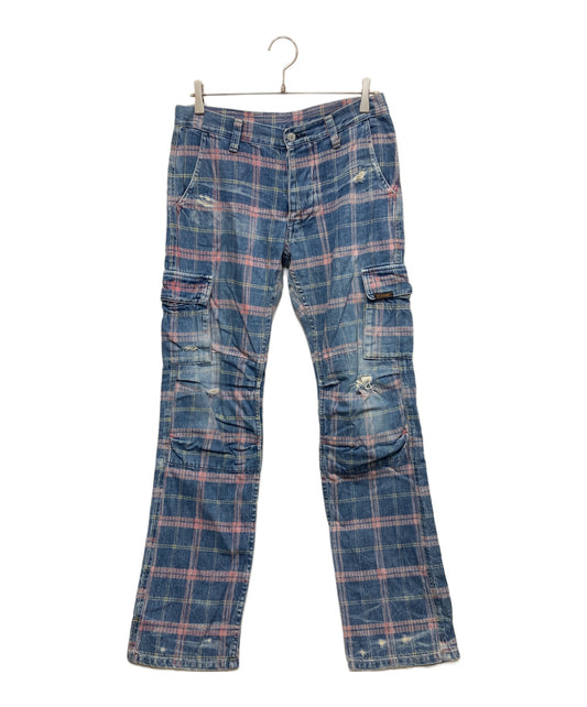 [Pre-owned] Hysteric Glamour Old Check Denim Cargo Pants 2AP-4440