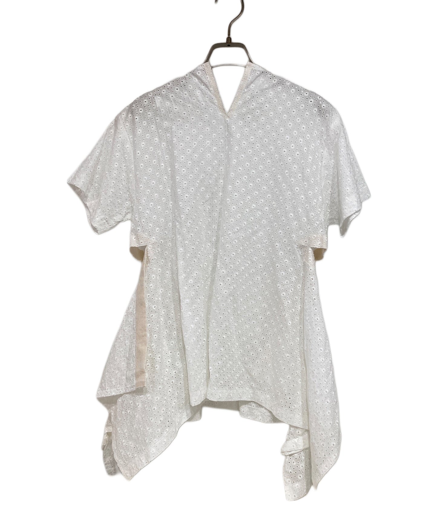 [Pre-owned] TAO COMME des GARCONS Floral Embroidery Lace Ruffle Blouse TM-B014