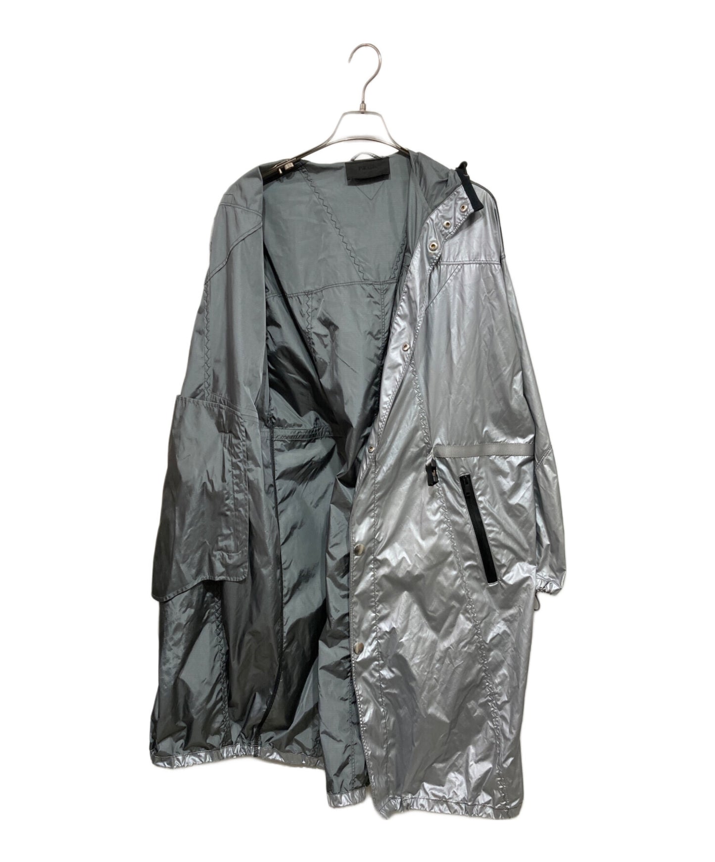 [Pre-owned] PRADA Metallic Hooded Coat SGN444 S171