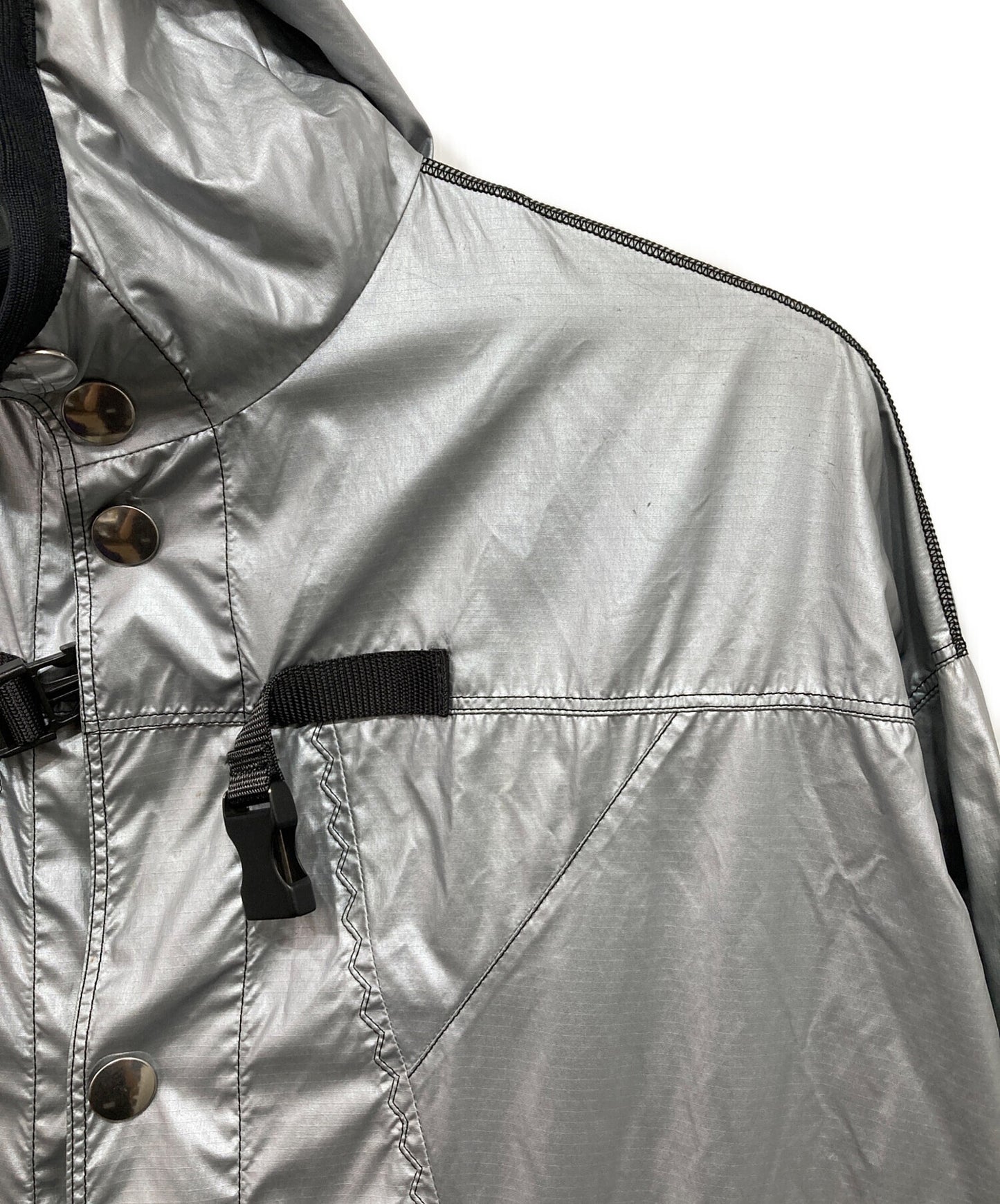 [Pre-owned] PRADA Metallic Hooded Coat SGN444 S171