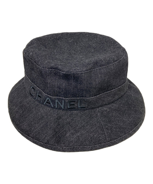 [Pre-owned] CHANEL Logo Embroidered Denim Bucket Hat