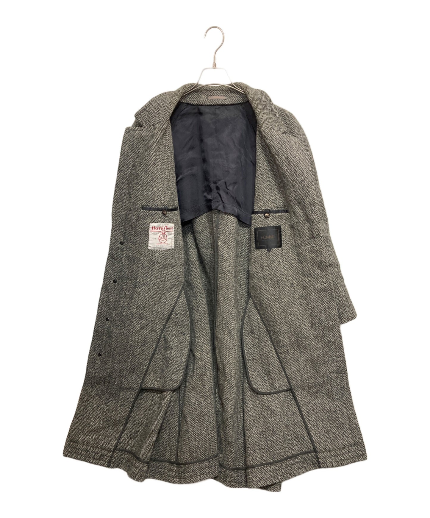 [Pre-owned] COMME des GARCONS HOMME 80s Herringbone Stun Collar Coat HC-090120M