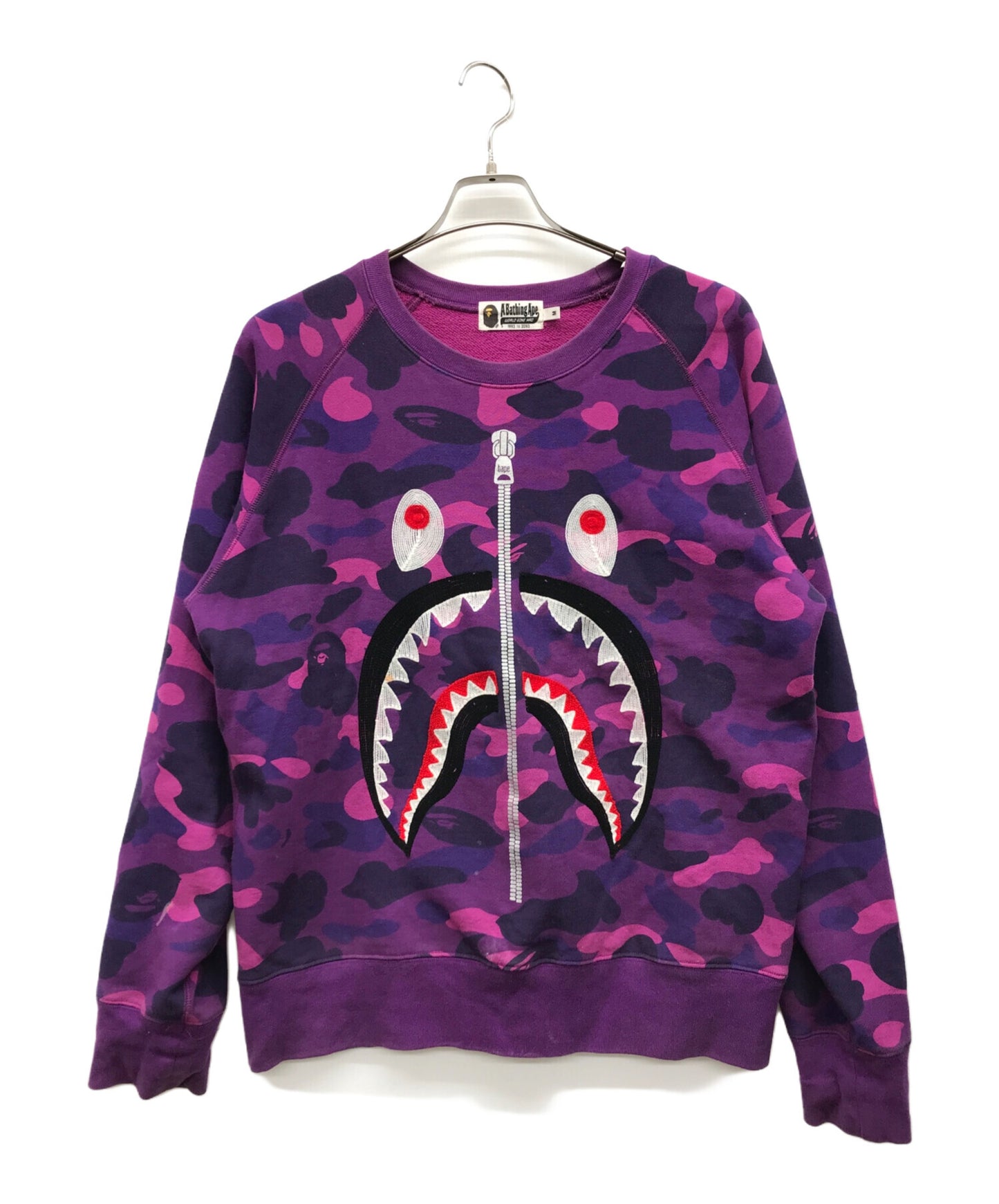 [Pre-owned] A BATHING APE Color Camo Embroidery Shark Crewneck 001SWJ201003M