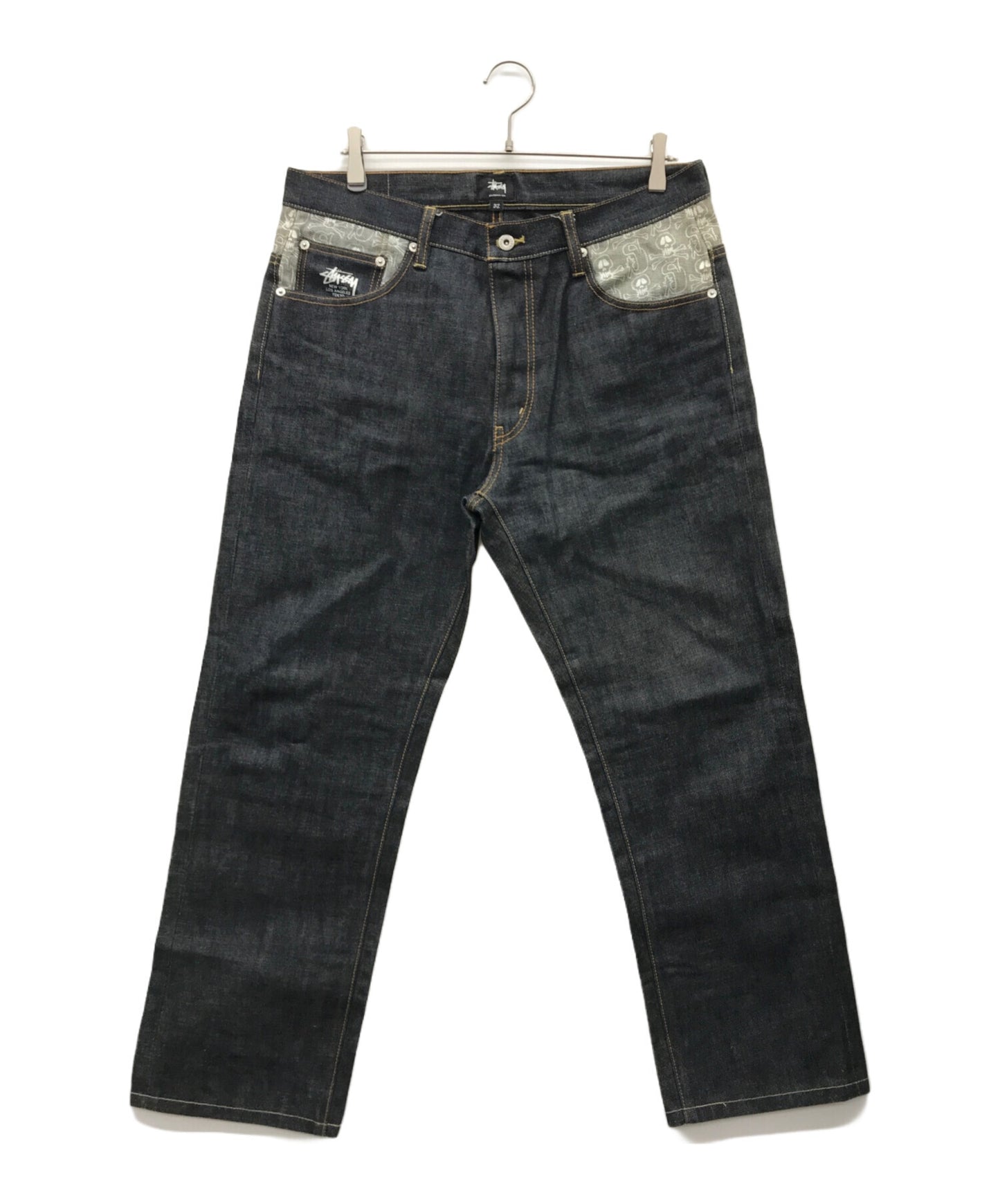 [Pre-owned] stussy Skull Print Denim Pants