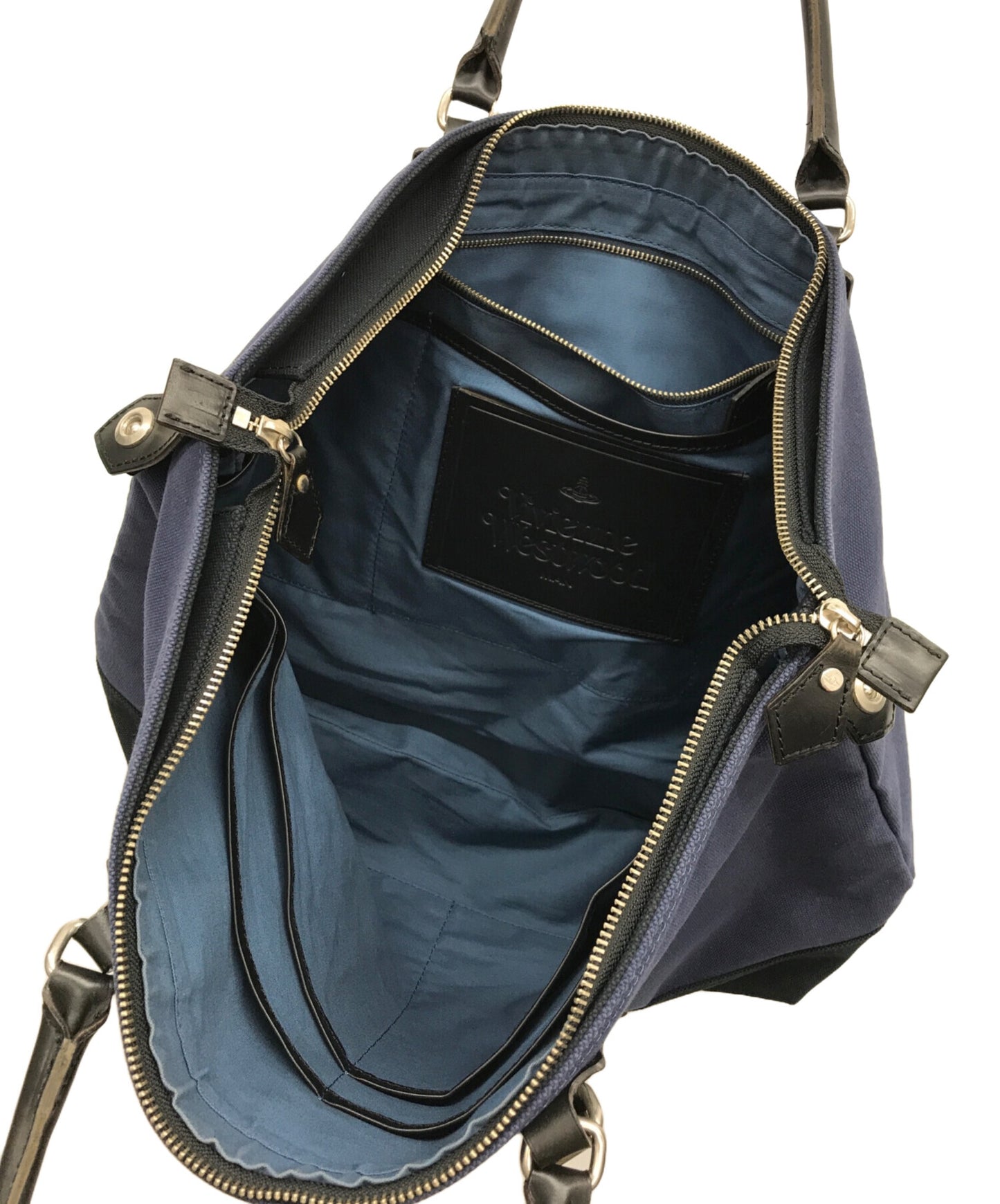 [Pre-owned] Vivienne Westwood Leather handle canvas tote bag