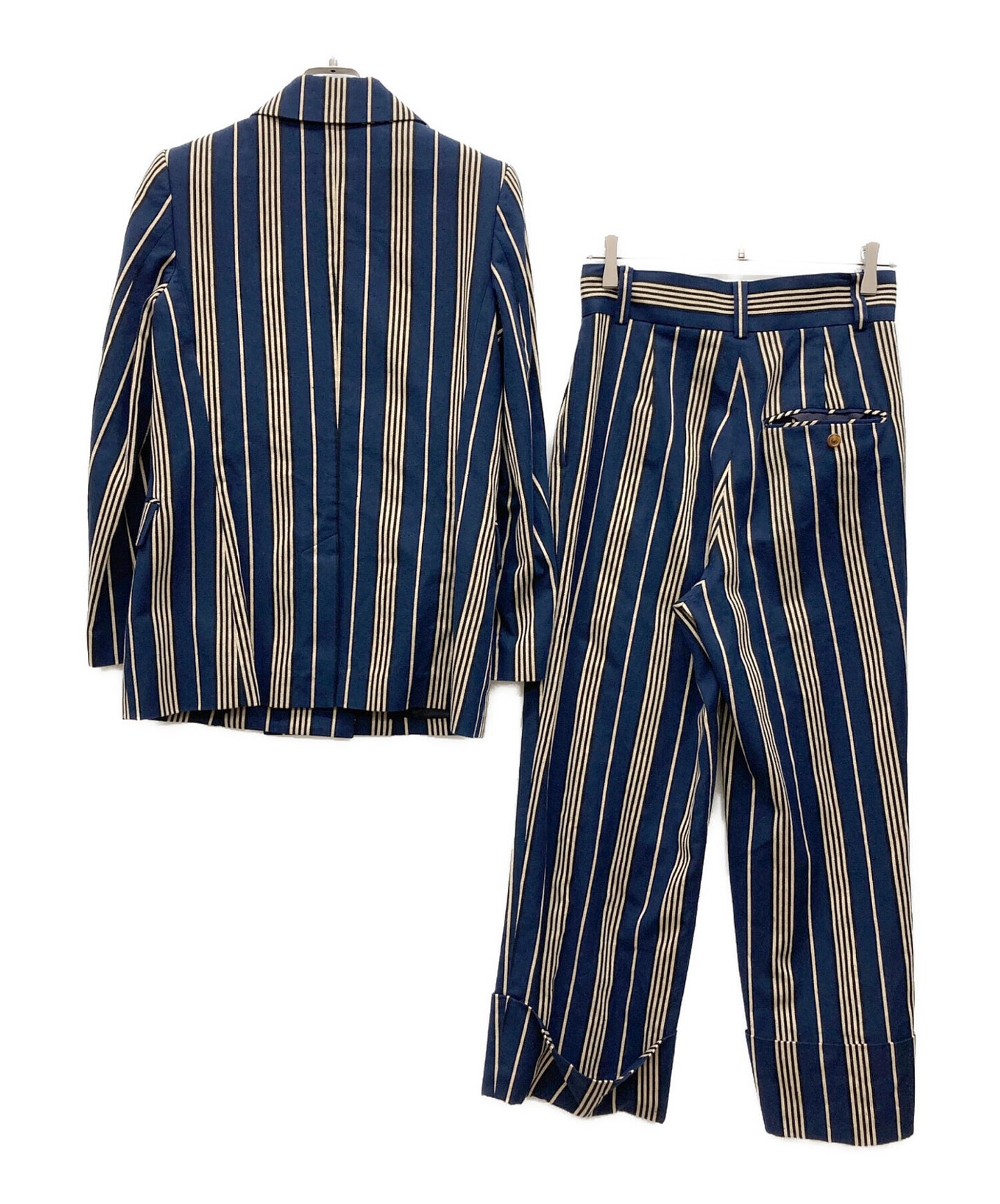 [Pre-owned] Vivienne Westwood RED LABEL Peaked Lapel Double-Breasted Striped Jacket jacket 16-01-491011 pants 16-01-791013