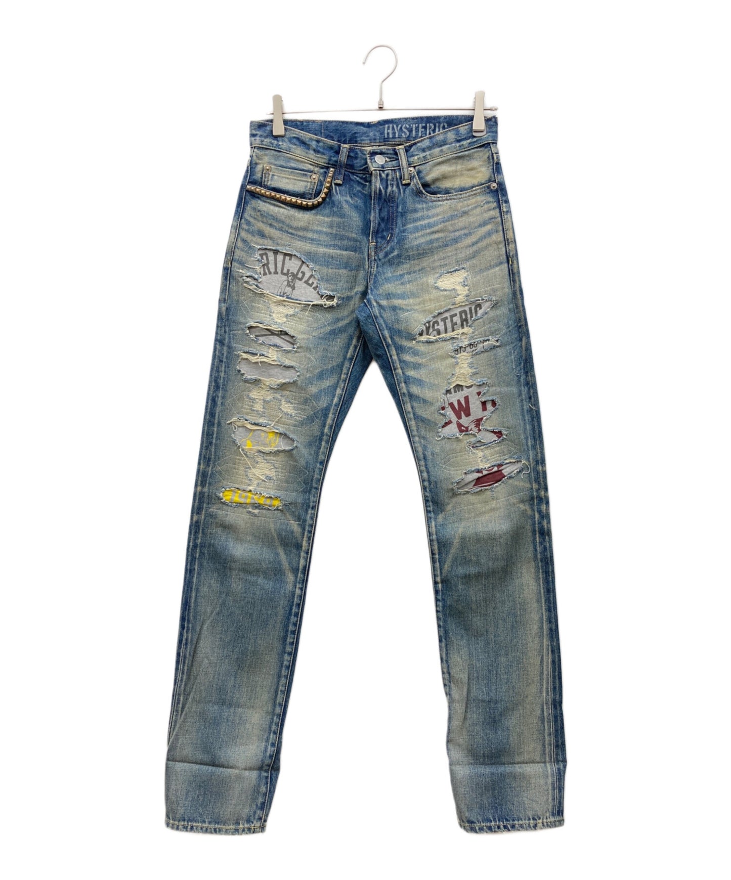 [Pre-owned] Hysteric Glamour CPR Processed Denim Pants 02221AP04