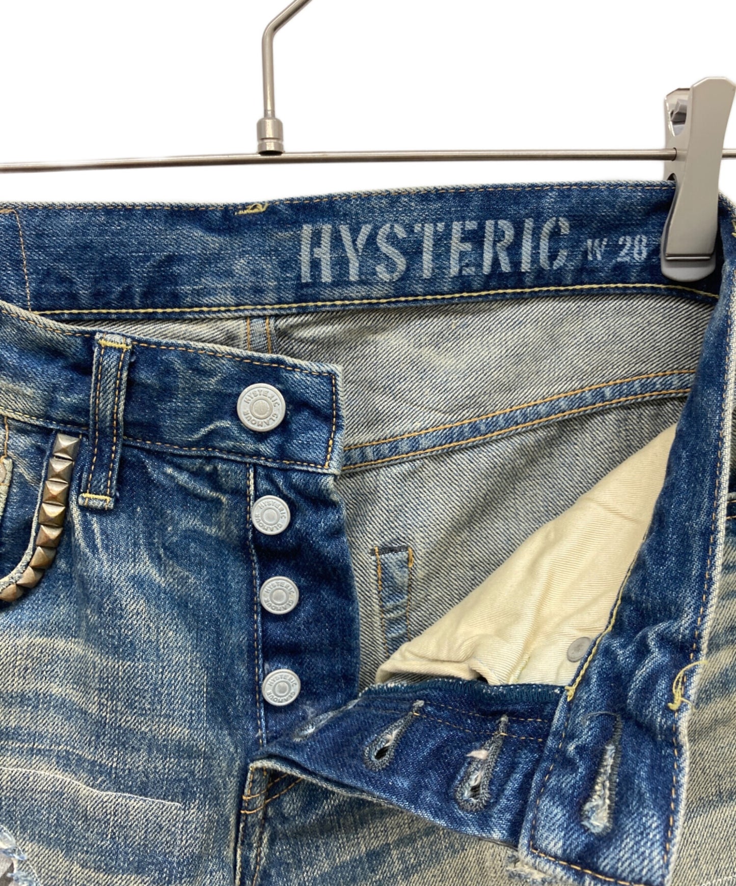 [Pre-owned] Hysteric Glamour CPR Processed Denim Pants 02221AP04