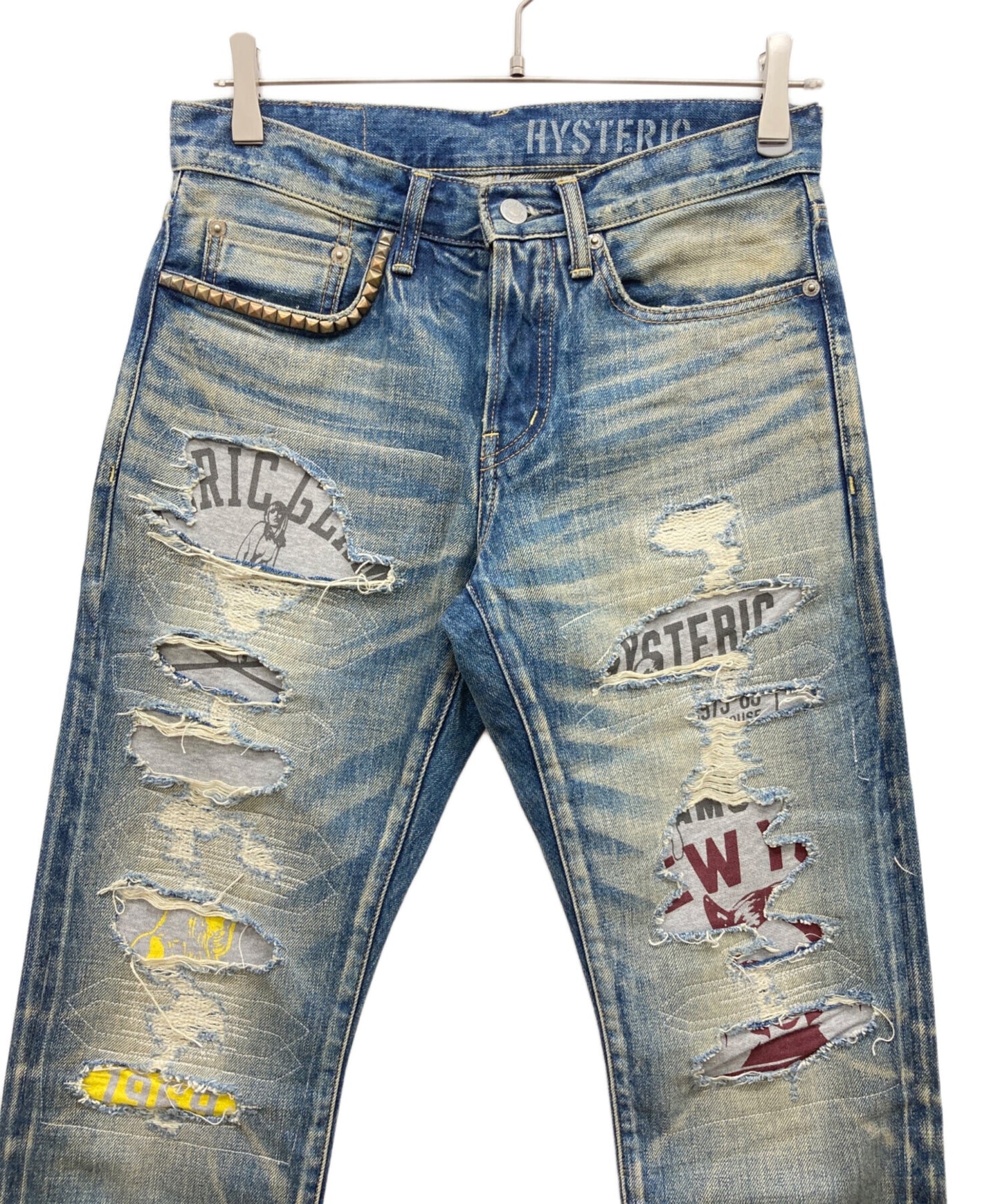 [Pre-owned] Hysteric Glamour CPR Processed Denim Pants 02221AP04