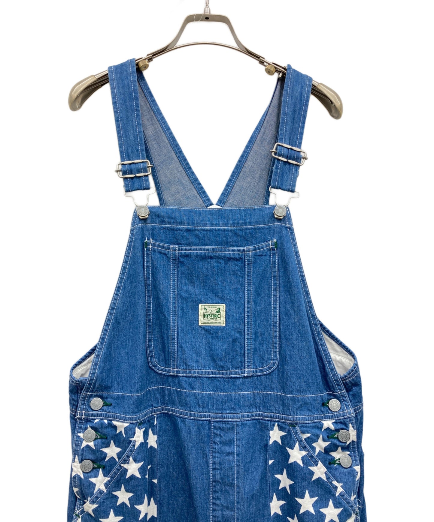 [Pre-owned] Hysteric Glamour STAR-Print Scratch Denim Overalls 01232AS01