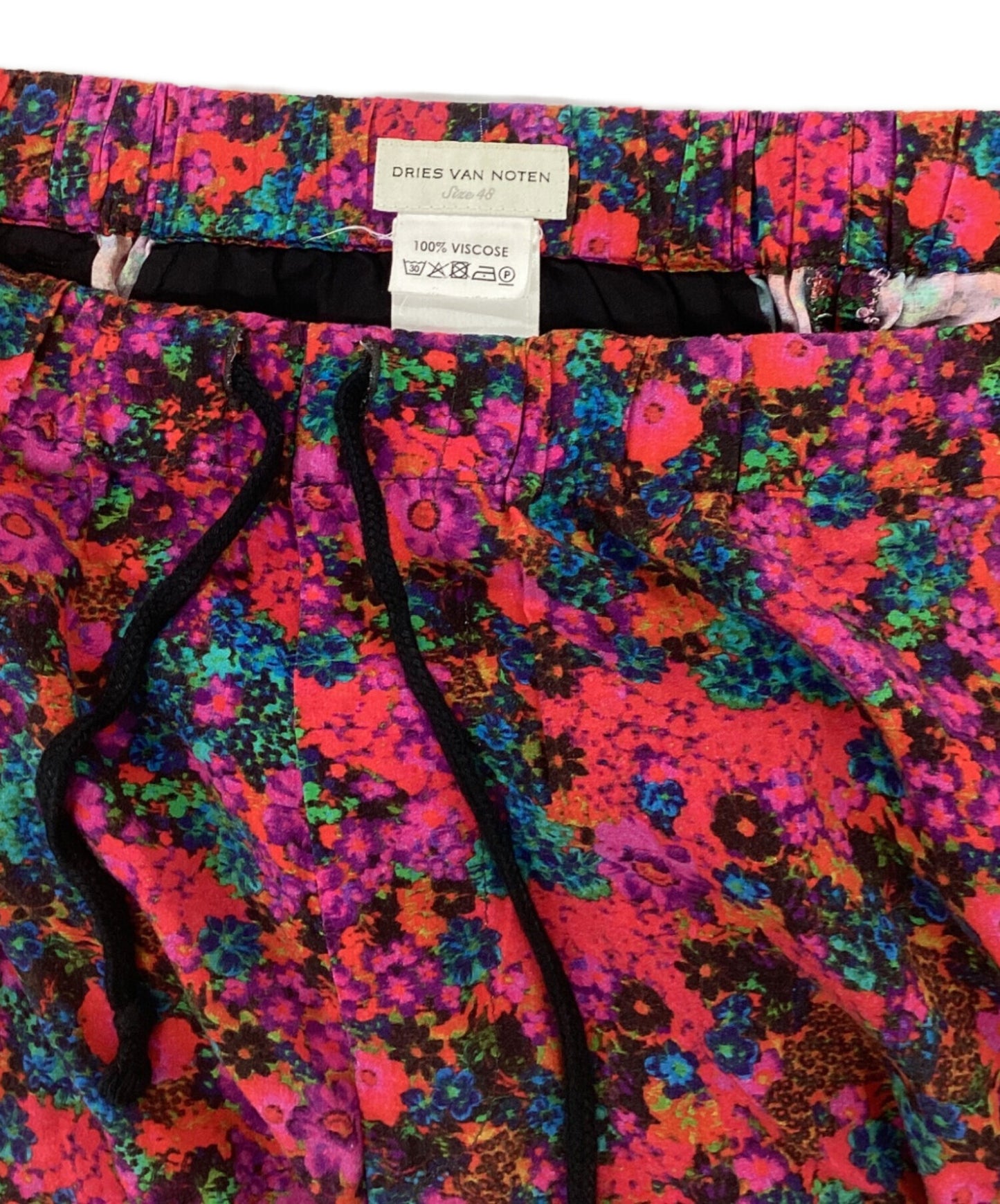 [Pre-owned] DRIES VAN NOTEN flower-patterned pants 2116528