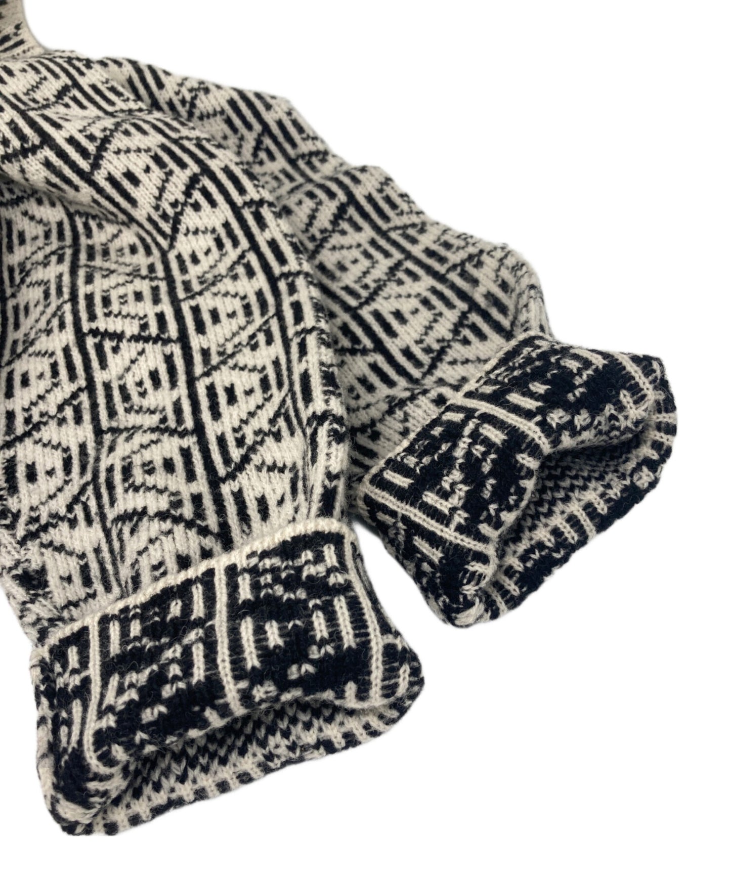 [Pre-owned] PRADA Knit cardigan with all-over patterned collar P25I32