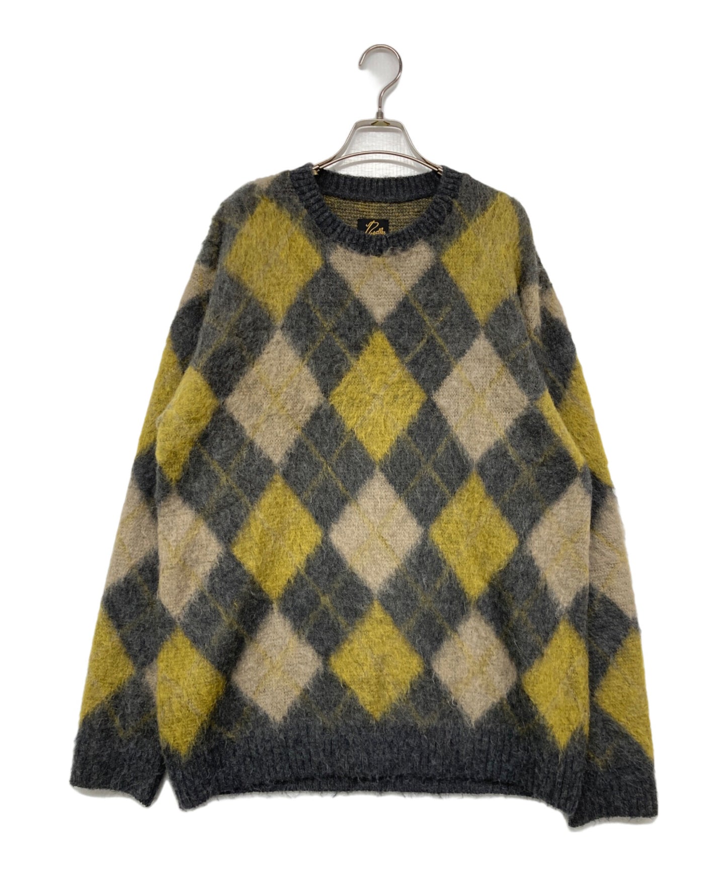 [Pre-owned] Needles Mohair argyle knit J0388