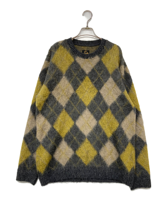 [Pre-owned] Needles Mohair argyle knit J0388