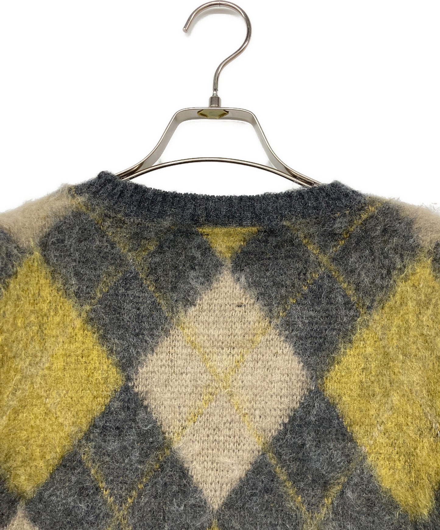 [Pre-owned] Needles Mohair argyle knit J0388