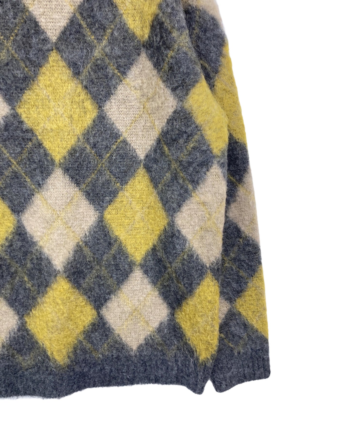[Pre-owned] Needles Mohair argyle knit J0388