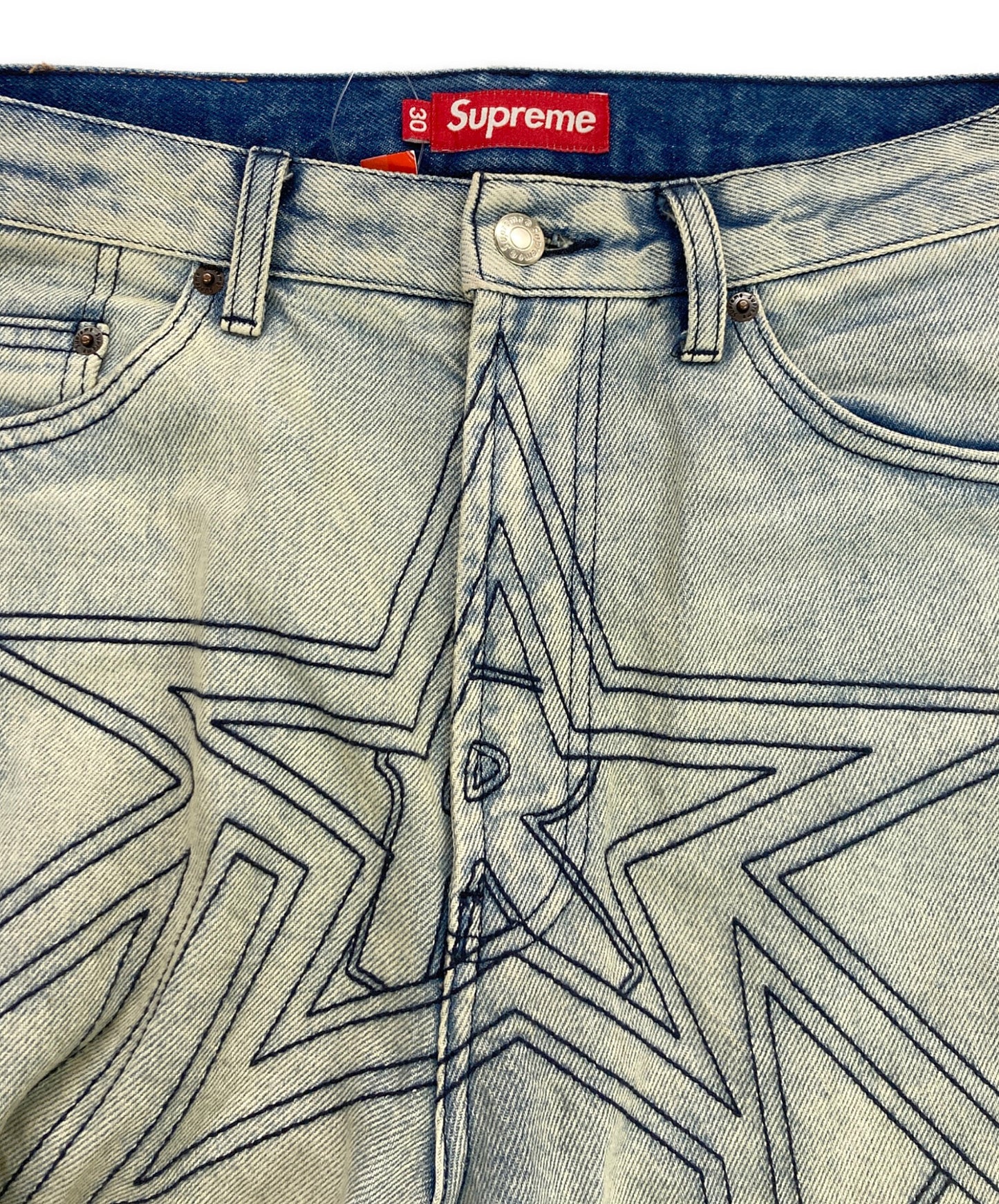 [Pre-owned] SUPREME stars topstitch baggy jean/denim pants