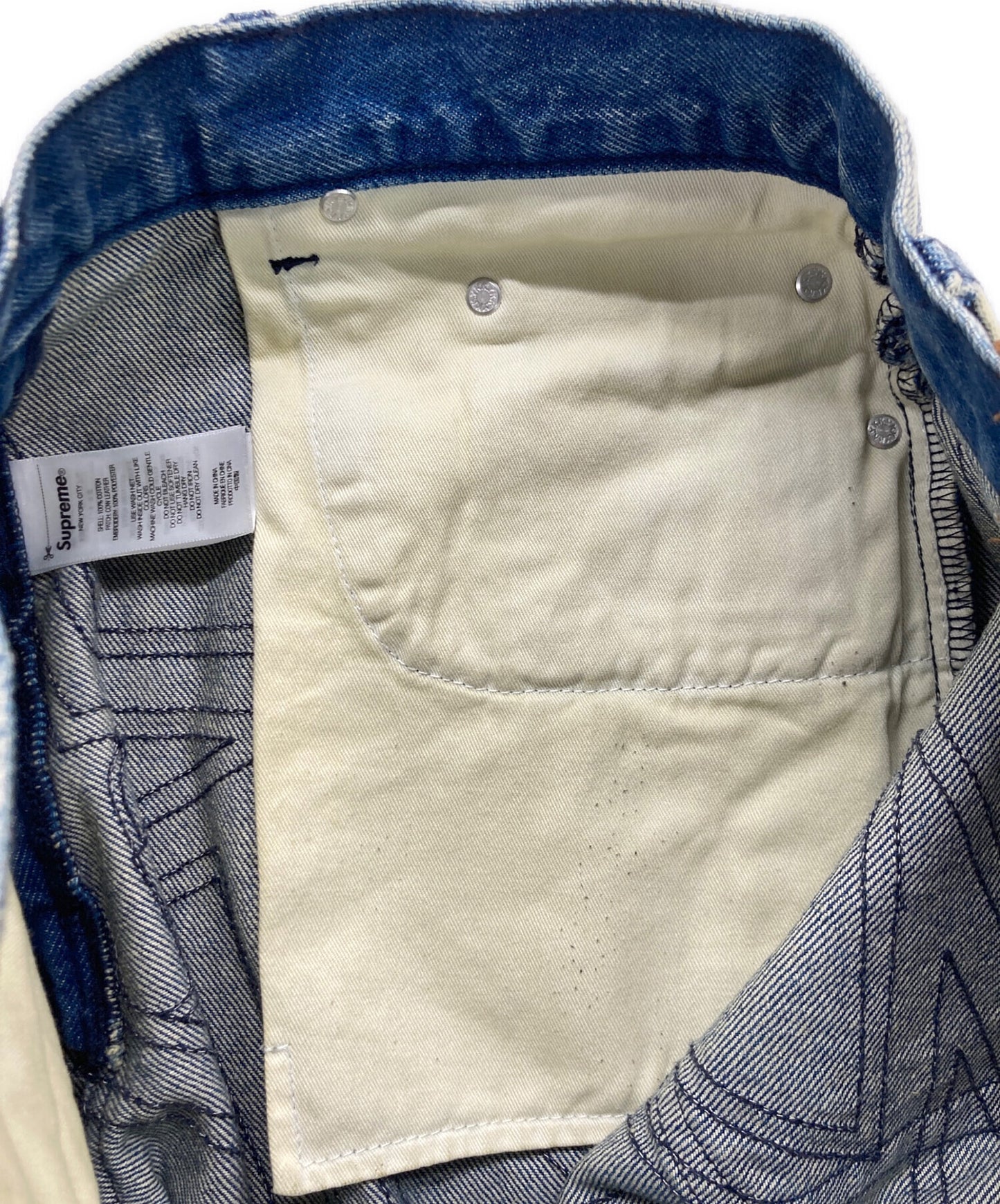 [Pre-owned] SUPREME stars topstitch baggy jean/denim pants