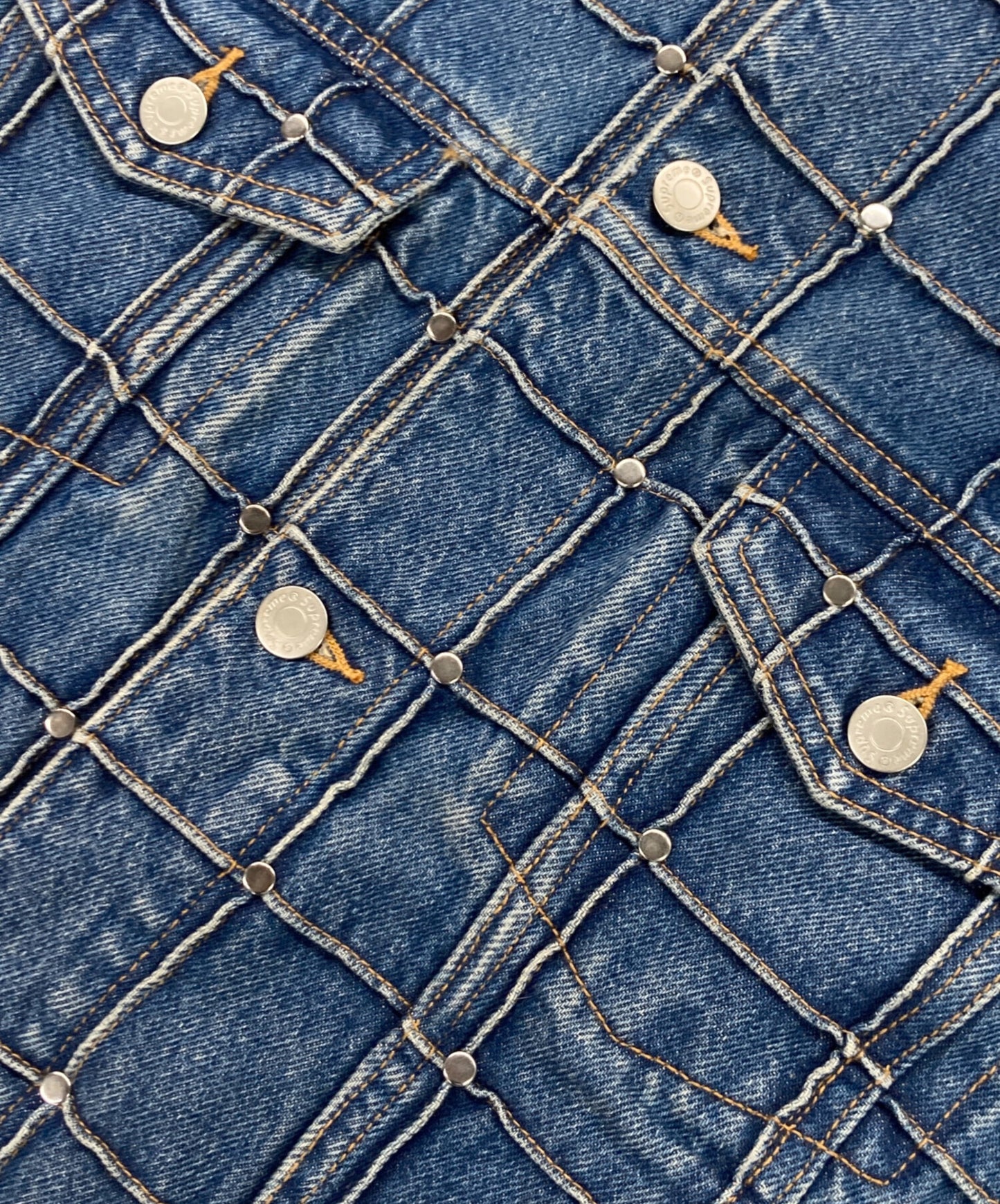 [Pre-owned] SUPREME Studded Seam Denim Trucker Jacket