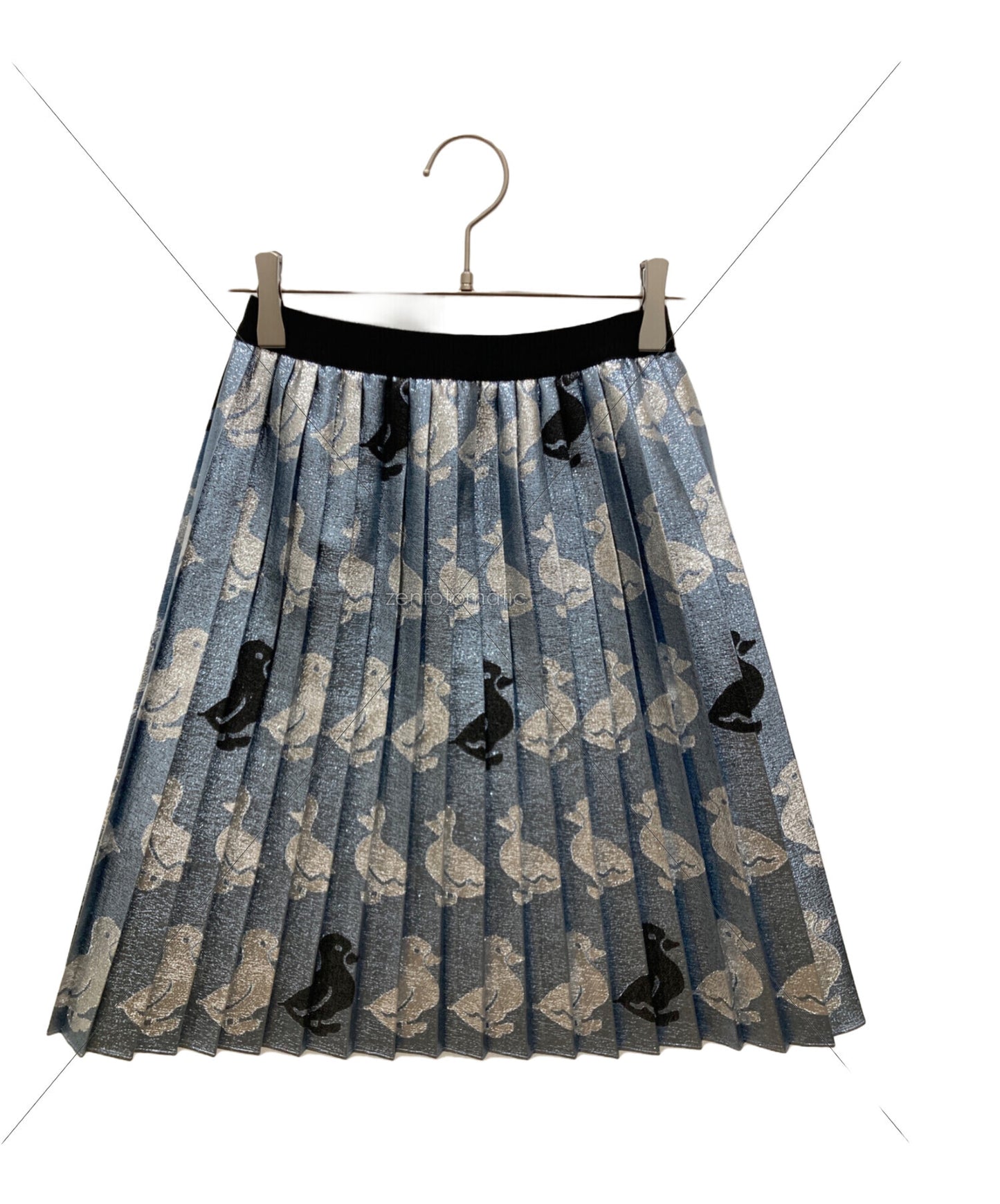 [Pre-owned] GUCCI Silk-blend lamé pleated skirt 546781