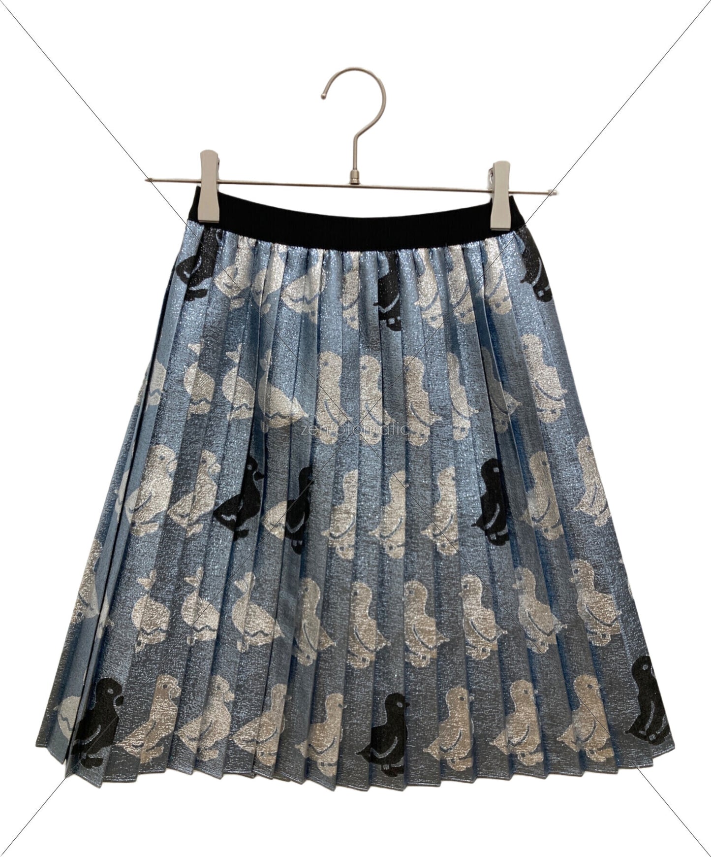 [Pre-owned] GUCCI Silk-blend lamé pleated skirt 546781