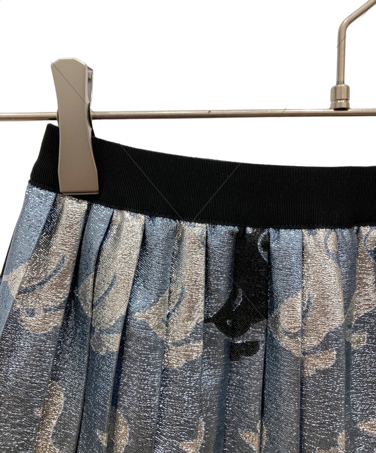 [Pre-owned] GUCCI Silk-blend lamé pleated skirt 546781