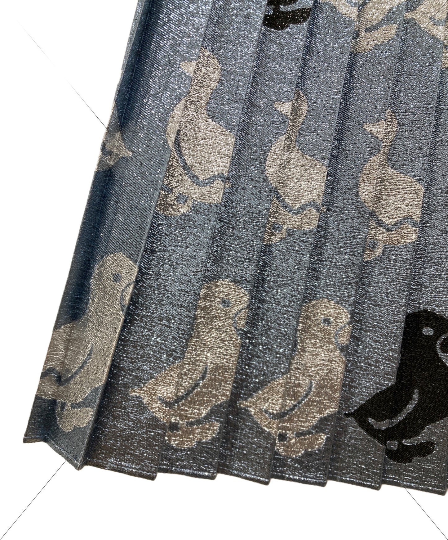 [Pre-owned] GUCCI Silk-blend lamé pleated skirt 546781