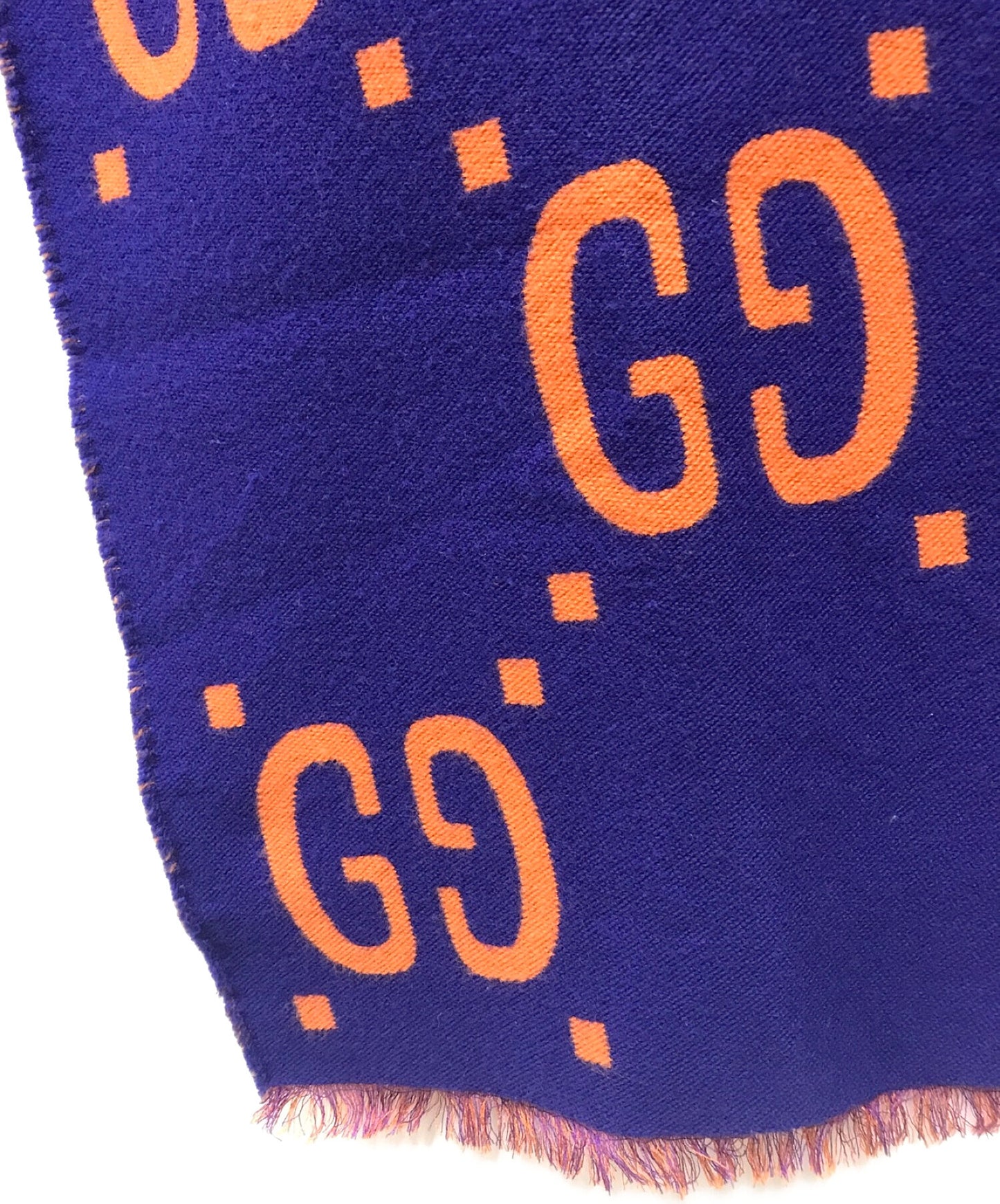 [Pre-owned] GUCCI GG Jacquard Wool Silk Scarf