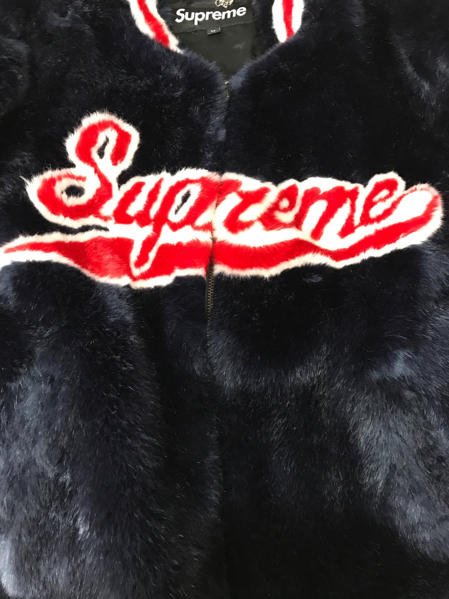 [Pre-owned] SUPREME Faux Fur Varsity Jacket / 20SS