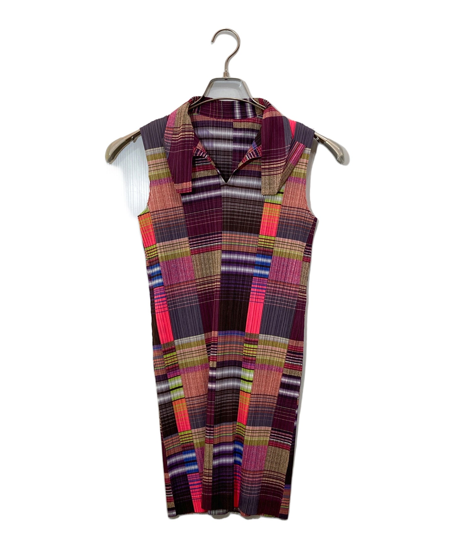 [Pre-owned] PLEATS PLEASE Skipper Color Block Pleated Dress PP01-JT316