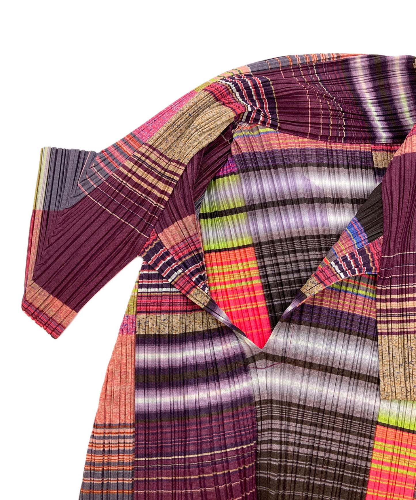 [Pre-owned] PLEATS PLEASE Skipper Color Block Pleated Dress PP01-JT316