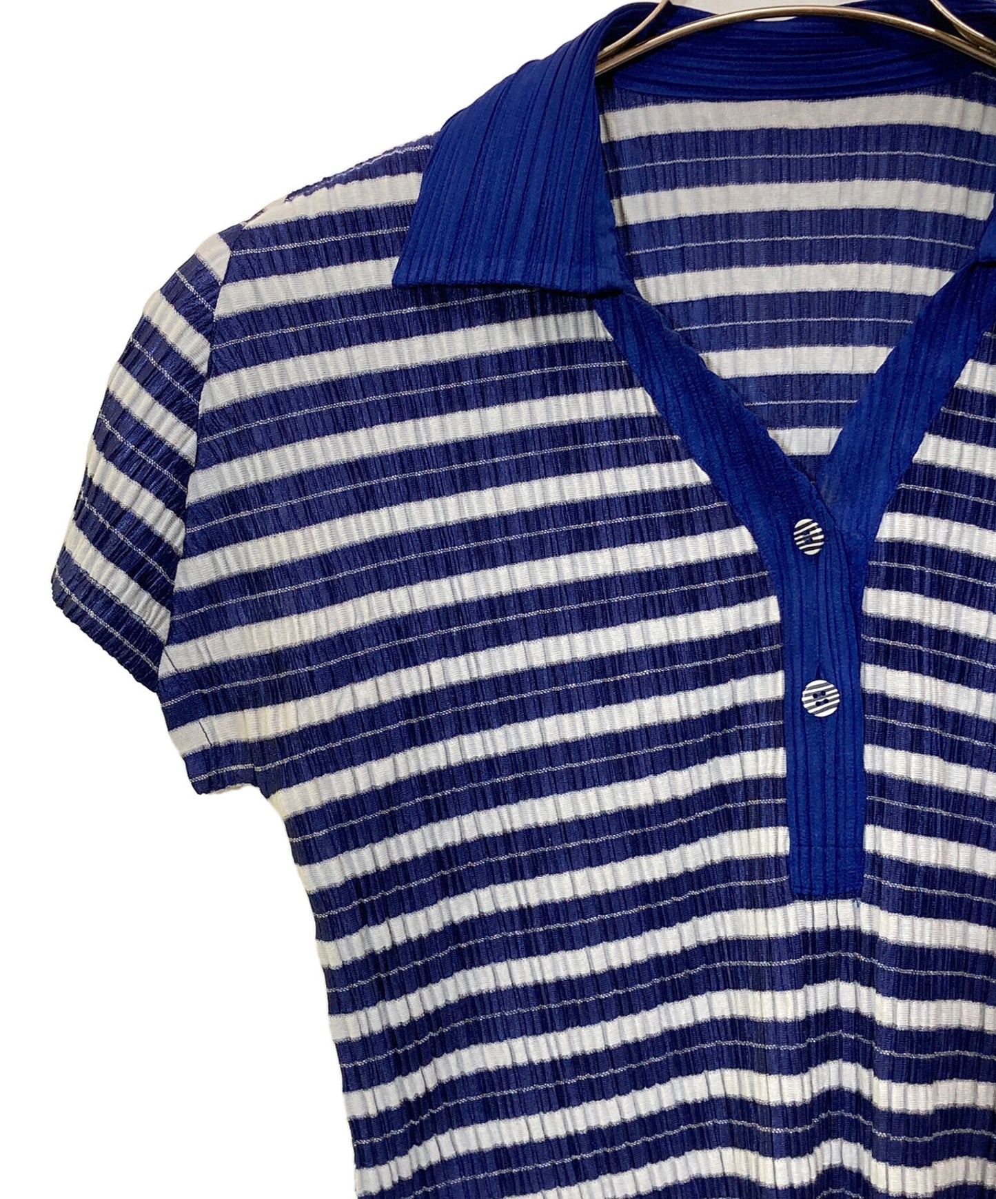 [Pre-owned] PLEATS PLEASE border pleats blouse PP01-JK674