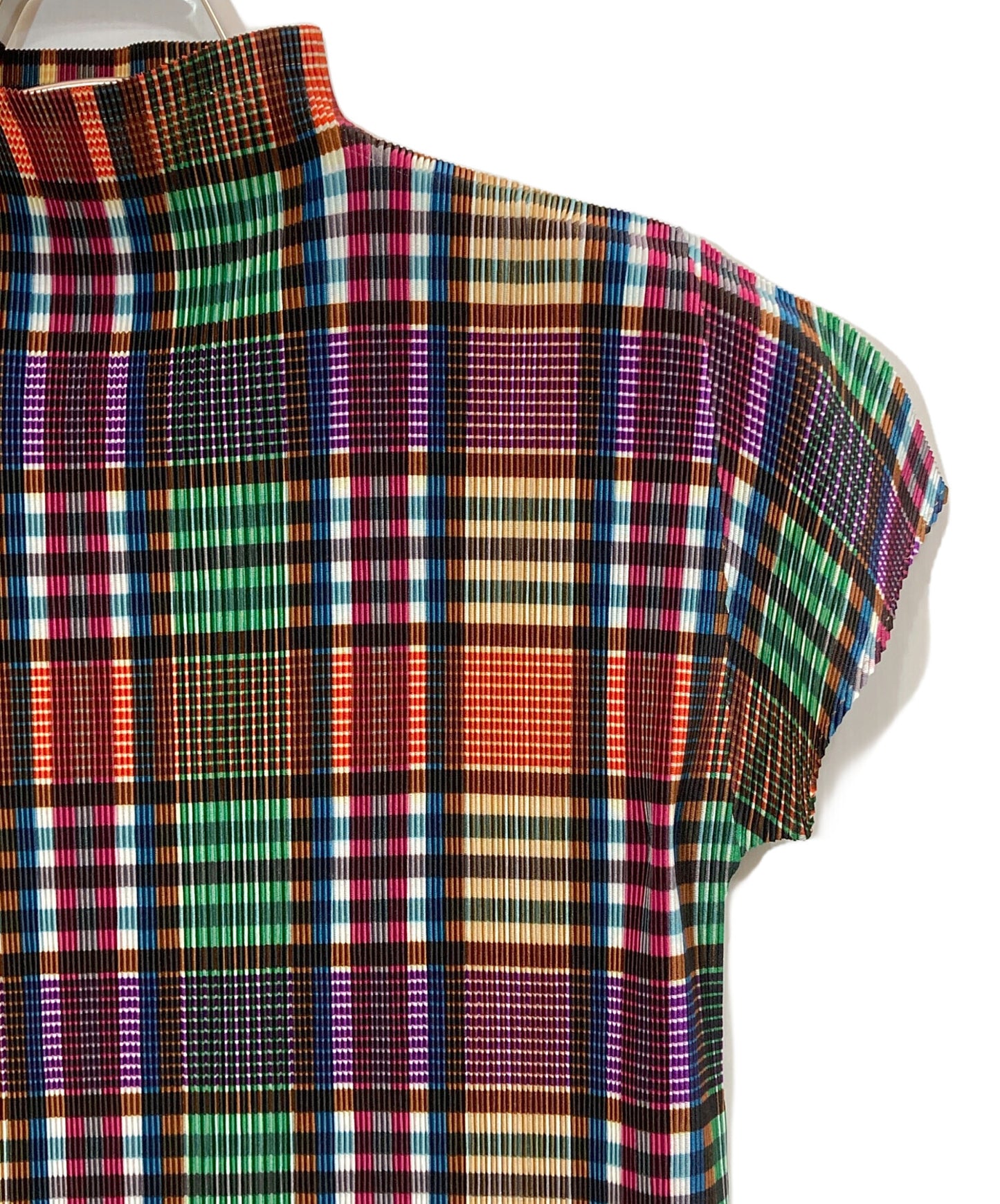 [Pre-owned] PLEATS PLEASE check pleated blouse PP23FK332