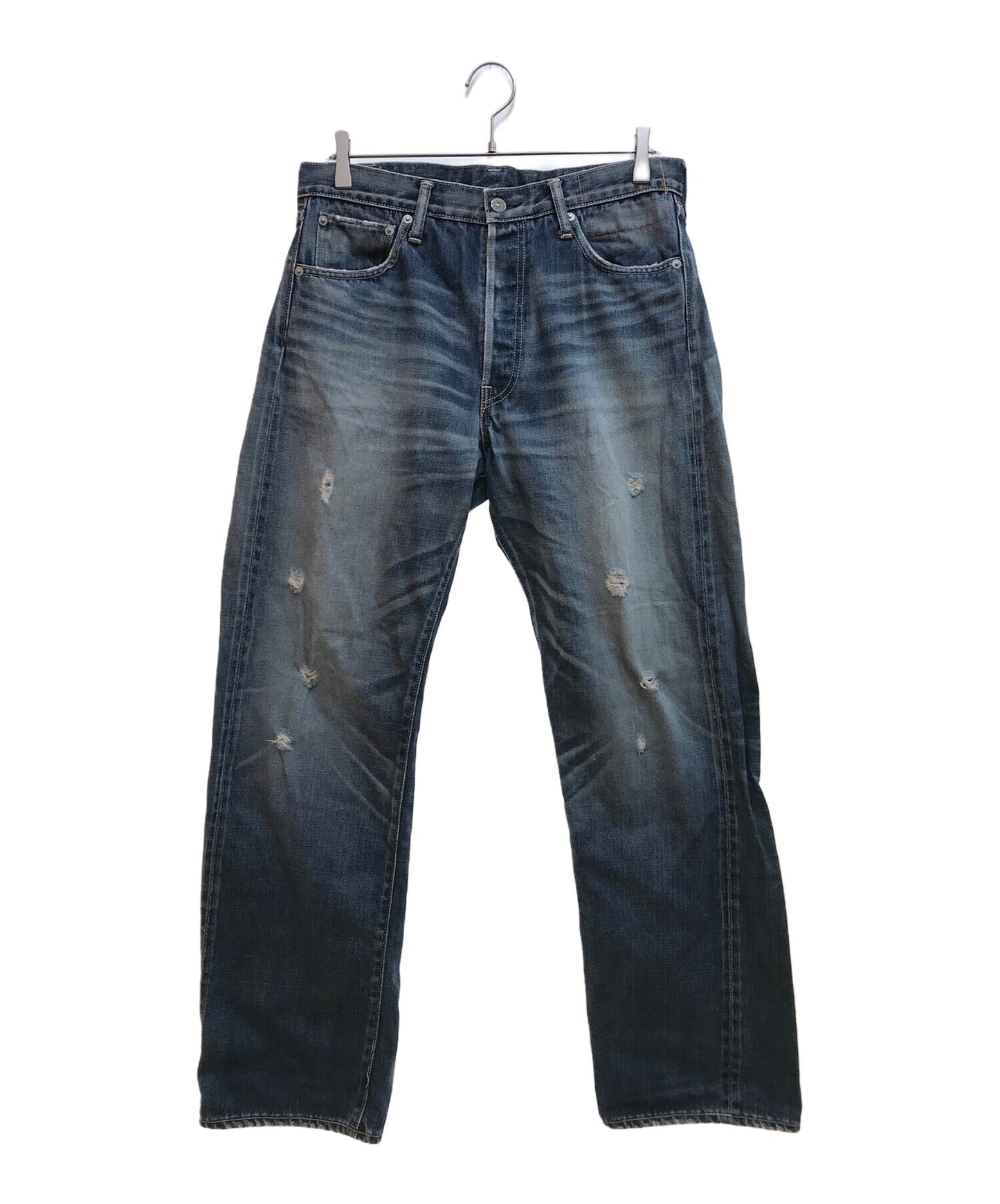 [Pre-owned] VISVIM Fluxus Damaged Denim Pants/01D2