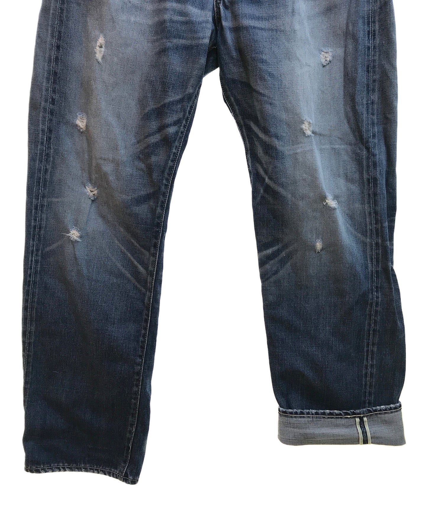 [Pre-owned] VISVIM Fluxus Damaged Denim Pants/01D2